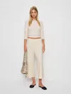 Reformation Ruby Cropped Knit Pant In Brown