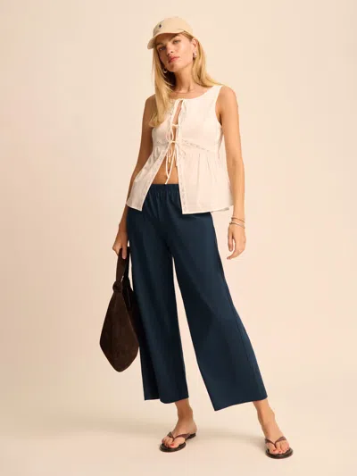 Reformation Ruby Cropped Knit Pant In Midnight