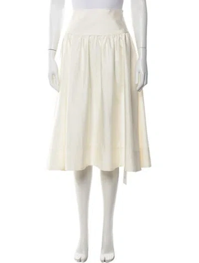 Pre-owned Reformation Ruffle Embellishment Midi Length Skirt In Neutrals