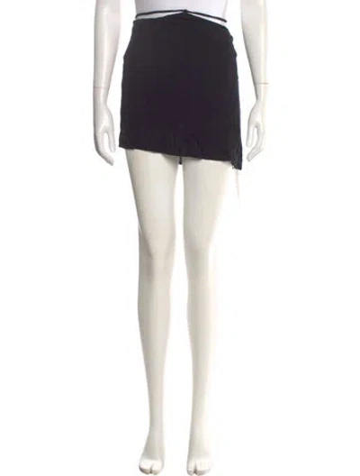 Pre-owned Reformation Ruffle Embellishment Mini Skirt In Black