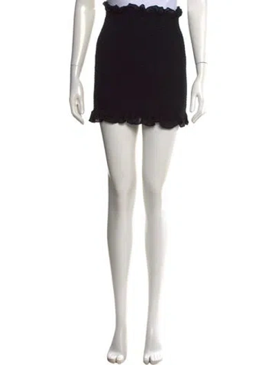 Pre-owned Reformation Ruffle Embellishment Mini Skirt In Black
