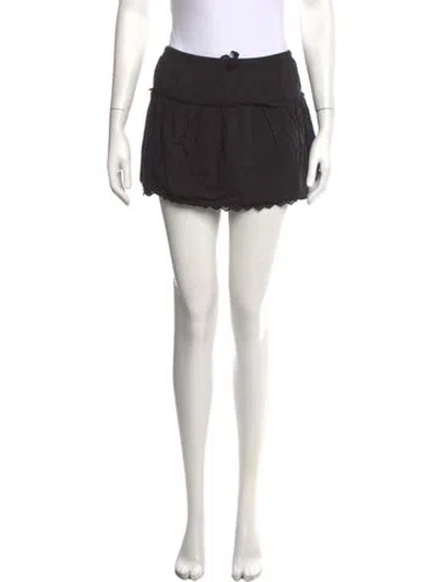 Pre-owned Reformation Ruffle Embellishment Mini Skirt In Black