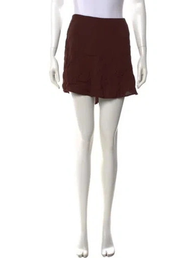 Pre-owned Reformation Ruffle Embellishment Mini Skirt In Brown