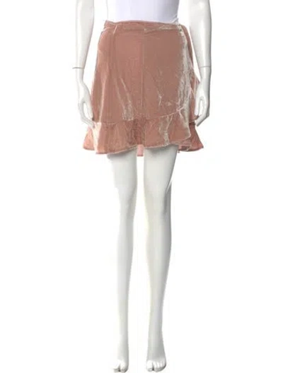 Pre-owned Reformation Ruffle Embellishment Mini Skirt In Pink