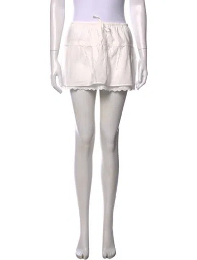 Pre-owned Reformation Ruffle Embellishment Mini Skirt In White