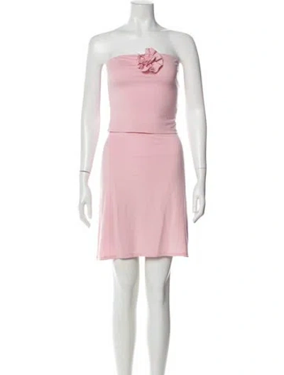 Pre-owned Reformation Ruffle Embellishment Skirt Set In Pink