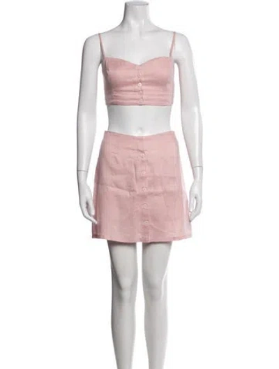 Pre-owned Reformation Ruffle Embellishment Skirt Set In Pink