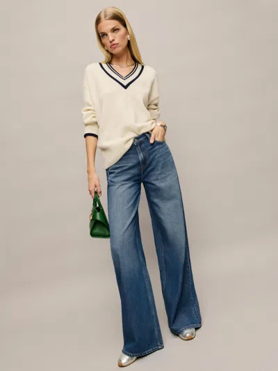 Reformation Rui Lived-in Wide Leg Baggy Jeans In Peck