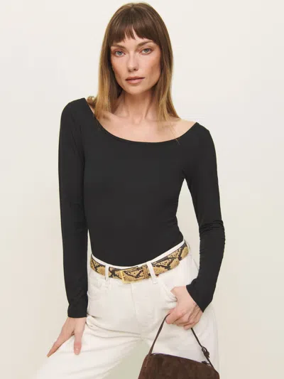 Reformation Ryder Knit Top In Black