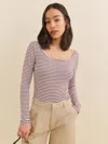 Shop Reformation Ryder Knit Top In Pink And Brown Stripe