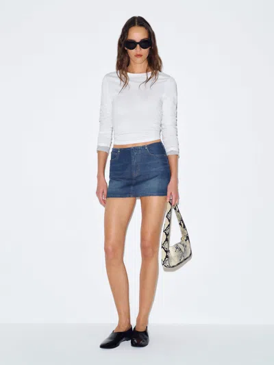 Reformation Rylee Low Rise Denim Mini Skirt Blue 33