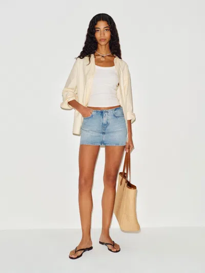 Reformation Rylee Low Rise Denim Mini Skirt Blue 33