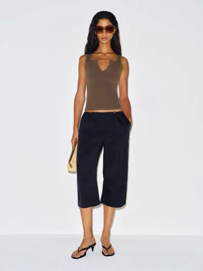 Reformation Rylie Cotton Sweater Tank Top Brown Xs