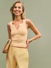 Reformation Rylie Cotton Sweater Tank In Yellow