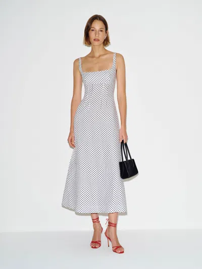 Reformation Robe En Lin Sabine Ivoire 34 In White