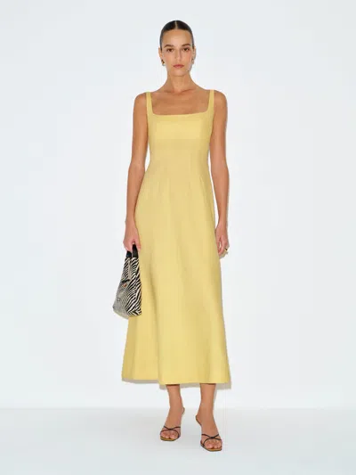 Reformation Sabine Linen Dress Yellow 12