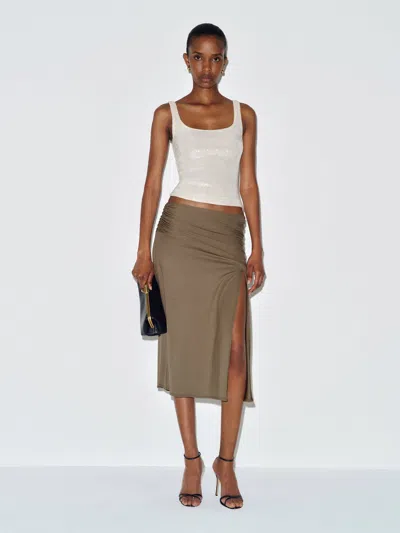 Reformation Sadie Knit Skirt Brown Xs
