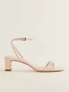 Reformation Sage Heeled Sandal In Alabaster Patent