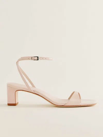 Reformation Sage Heeled Sandal In Alabaster Patent