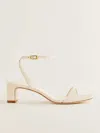 Reformation Sage Heeled Sandal In Almond Leather