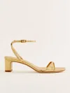Reformation Sage Heeled Sandal In Vintage Gold