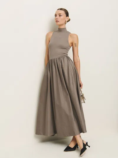 Reformation Sai Dress In Taupe