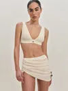 Reformation Saia Mini Skirt In Fior Di Latte