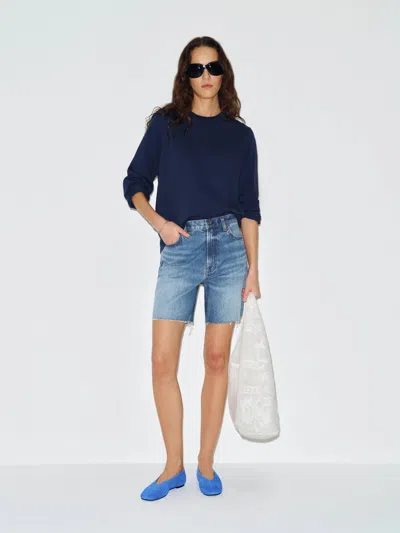 Reformation Saige High Rise 4" Jean Shorts Blue 32