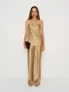 Reformation Samantha Silk Two Piece In Gold