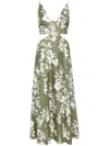 Reformation Samara Linen Dress In Green