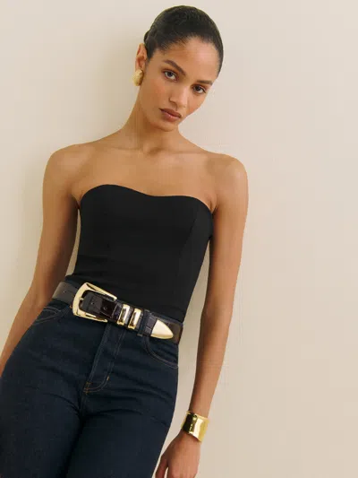 Reformation Sandro Knit Top In Noir