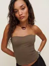 Reformation Sandro Knit Top In Truffle