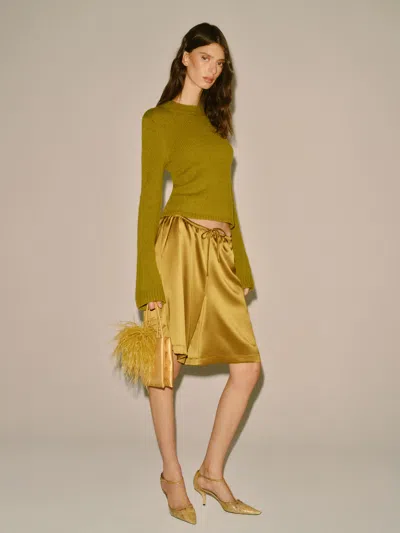 Reformation Sandy Satin Short Yellow Large