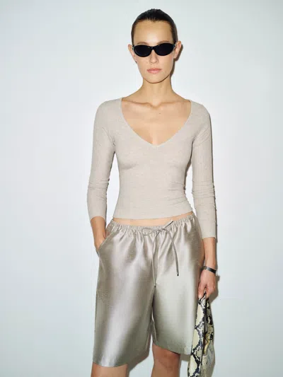 Reformation Sandy Short French Grey Large In Gris