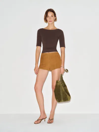 Reformation Santino Knit Top Brown Xs