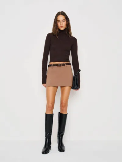 Reformation Sara Knit Skirt In Brown