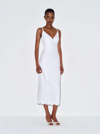 Reformation Sara Linen Dress Ivory 8 In White
