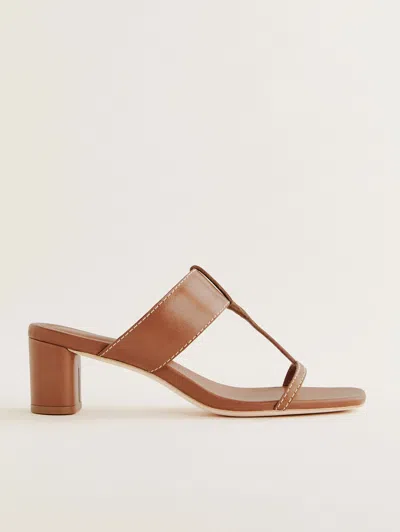 Reformation Sardinia Heeled Sandal In Pecan Leather
