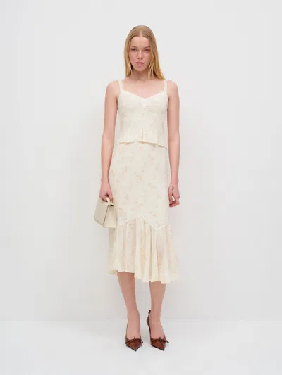 Reformation Sarita Two Piece Ivory 8 In Neutral