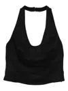 Reformation Sasha Linen Top In Black