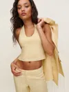 Reformation Sasha Linen Top In Parmesan