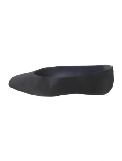 Pre-owned Reformation Satin Ballet Flats In Blue