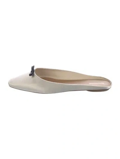 Pre-owned Reformation Satin Mules In White