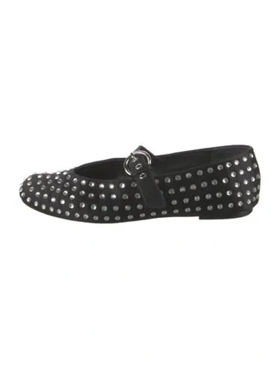 Pre-owned Reformation Satin Patterned Mary Jane Flats In Black
