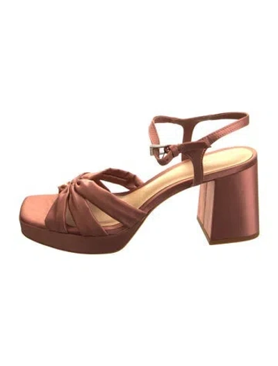 Pre-owned Reformation Satin Sandals In Neutral