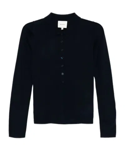 Reformation Sav Polo Top In Blue