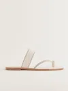 Reformation Sawyer Flat Sandal In Almond Leather