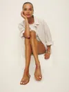 Reformation Sawyer Flat Sandal In Pecan Leather