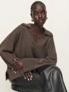 Reformation Sawyer Oversized Cashmere Polo In Hedgerow