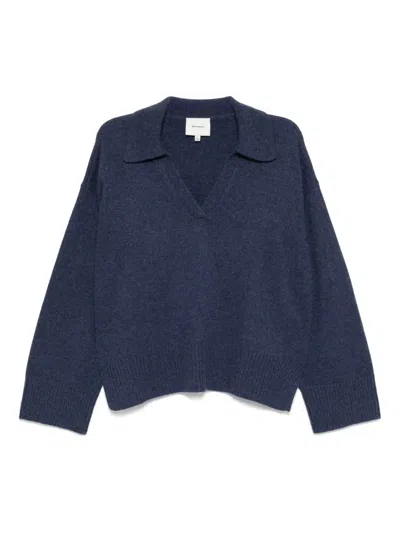 Reformation Sawyer Polo Jumper In Blue